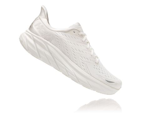 Hoka One One Clifton 8 - Adidasi Alergare Pe Drum Barbati Albi / Albi | RO-z48ly1U